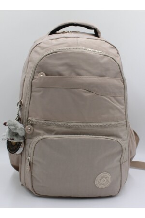 Unisex-Rucksack und Schultasche aus wasserdichtem Crinkle-Stoff in Beige // 2400 2400okulçınka - 5