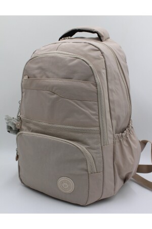 Unisex-Rucksack und Schultasche aus wasserdichtem Crinkle-Stoff in Beige // 2400 2400okulçınka - 6