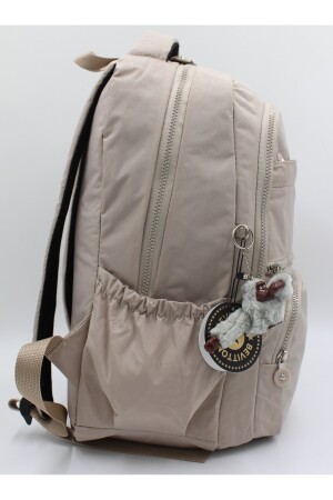 Unisex-Rucksack und Schultasche aus wasserdichtem Crinkle-Stoff in Beige // 2400 2400okulçınka - 8