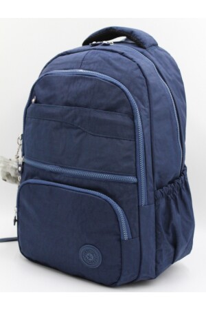 Unisex-Rucksack und Schultasche aus wasserdichtem Crinkle-Stoff in Marineblau / 2400 2400okulçınka - 7