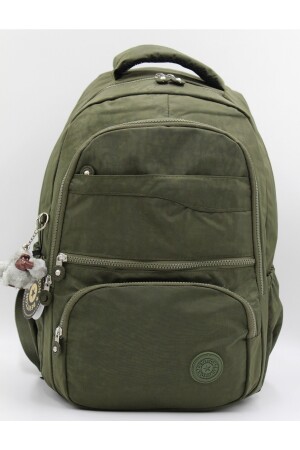 Unisex-Rucksack und Schultasche aus wasserfestem Crinkle-Stoff in Khaki-Farbe / 2400 2400okulçınka - 6