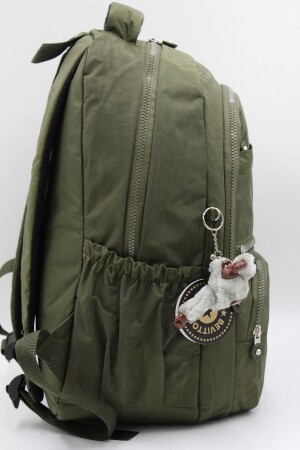 Unisex-Rucksack und Schultasche aus wasserfestem Crinkle-Stoff in Khaki-Farbe / 2400 2400okulçınka - 8