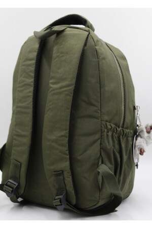 Unisex-Rucksack und Schultasche aus wasserfestem Crinkle-Stoff in Khaki-Farbe / 2400 2400okulçınka - 9