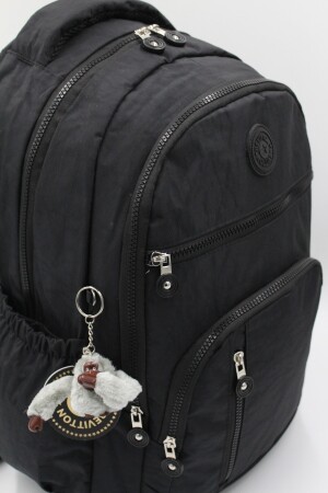 Unisex-Schulrucksack 1700 aus wasserabweisendem Crinkle-Gewebe in Schwarz - 3