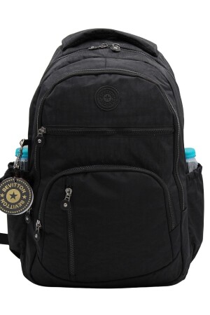 Unisex-Schulrucksack 1700 aus wasserabweisendem Crinkle-Gewebe in Schwarz - 5