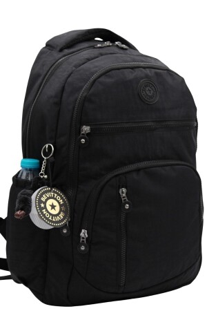 Unisex-Schulrucksack 1700 aus wasserabweisendem Crinkle-Gewebe in Schwarz - 6