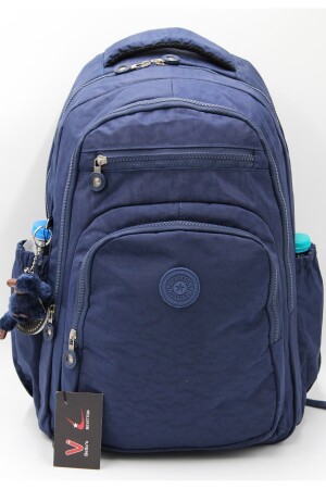 Unisex-Schulrucksack aus wasserabweisendem Crinkle-Stoff, Marineblau, 1800 Okul1700Bevitton - 4