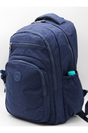 Unisex-Schulrucksack aus wasserabweisendem Crinkle-Stoff, Marineblau, 1800 Okul1700Bevitton - 5