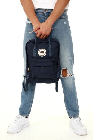 Unisex-Schultasche in Marineblau, kompatibel mit 14-Zoll-Laptops, Marineblauer Rucksack R101 - 2