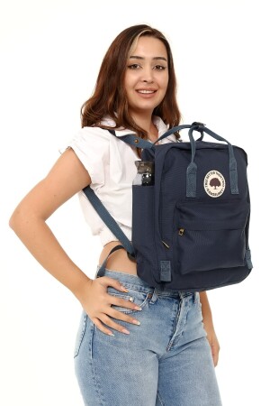 Unisex-Schultasche in Marineblau, kompatibel mit 14-Zoll-Laptops, Marineblauer Rucksack R101 - 3