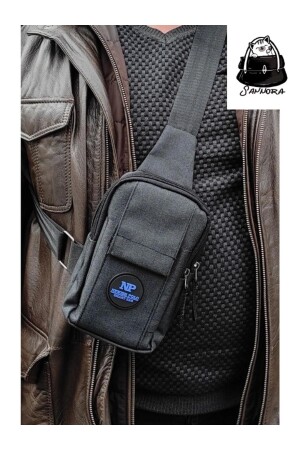 Unisex-Schulter- und Hüfttasche aus Leinen mit Kreuzriemen und Handyfach, schwarze Farbe, täglicher Sport und Reisen sannora555 - 2