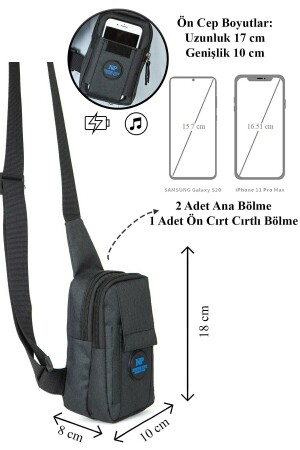 Unisex-Schulter- und Hüfttasche aus Leinen mit Kreuzriemen und Handyfach, schwarze Farbe, täglicher Sport und Reisen sannora555 - 4