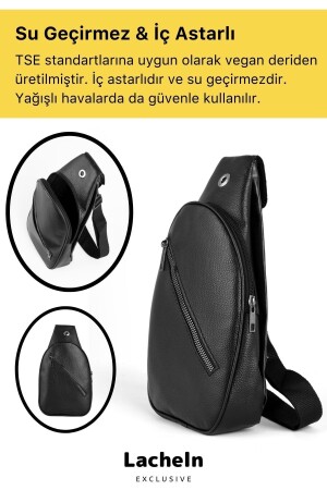Unisex-Schulterrucksack mit Kreuzgurt, Brusttasche mit Kopfhörer-USB-Anschluss, wasserdichte Tagestasche mit mehreren Fächern, Freebag, seitlicher Körperbeutel mit hängendem Eingang - 3