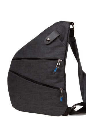 Unisex Schwarze Satteltasche Schulter-Brusttasche Umhängetasche mit Handyfach Slim Body Bag ADL-7588 - 6