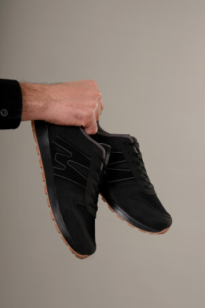 Unisex Siyah Bağcıklı M Baskılı Günlük Sneaker - 2