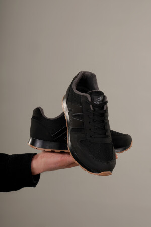 Unisex Siyah Bağcıklı M Baskılı Günlük Sneaker - 3