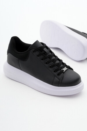 Unisex Siyah Beyaz Spor Ayakkabı V2alx - 5