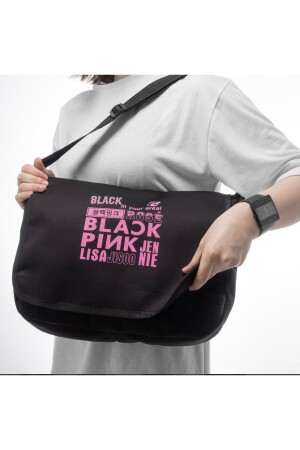 Unisex Siyah Black Pink Baskılı Postacı Çantası TYC00711797385 - 6