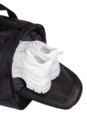 Ünisex Siyah Hava Alan Ayakkabı Bölmeli Seyehat- Fitness Bag- Spor Çantası&omuz Askılı - 5