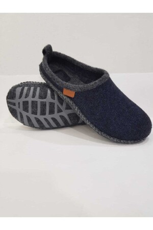 Unisex-Slipper aus Filz in Marineblau, rutschfest, ultraleicht, Gzr12952kc - Gezer