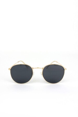 Unisex-Sonnenbrille mit schwarzem Goldrahmen, klassisches Modell, schwarzgoldrund - 1