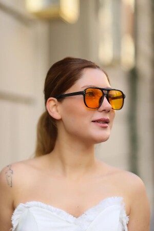 Unisex-Sonnenbrille T1 aus orangefarbenem Glas der neuen Saison - 1