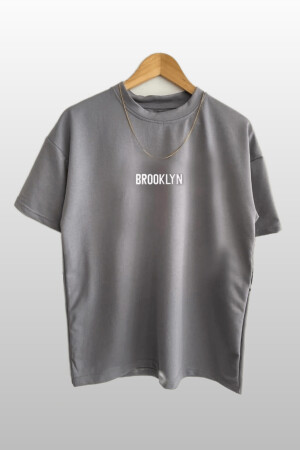 Unisex-T-Shirt mit Brooklyn-Aufdruck im 3er-Pack in Schwarz, Weiß und Grau - 3