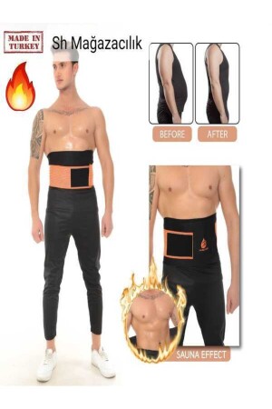 Unisex-Thermo-Taillenkorsett, 100 % Original-Sauna-Fettverbrennungs-Schwitzgürtel, effektiv auf Taille und Bauchbereich - 3