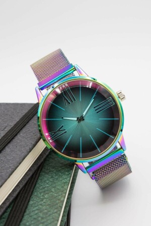 Unisex-Uhr mit Mesh-Magnetarmband und farbigem Glas in verschiedenen Farben istliv009 - 1