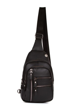 Unisex-Vegan-Leder - Wasserdicht - Cross-Schultertasche - Leichensack - Kostenlose Tasche in Schwarz - Alltag - Sport - 5