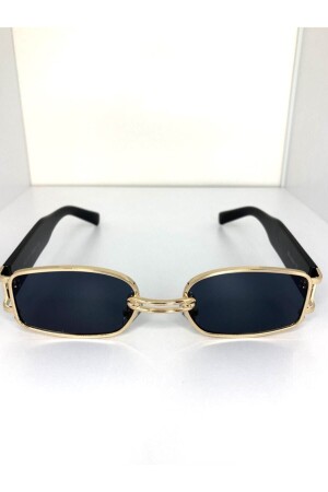 Unisex Vintage Schwarze Sonnenbrille vintage-goldschwarz - 1