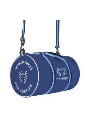 Unisex Zylinder-Sporttasche aus Kunstleder in blauer Farbe von Worldpretispor - 1