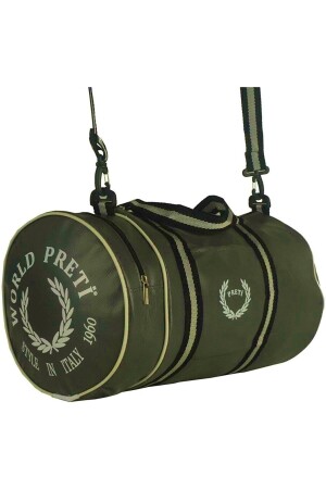 Unisex Zylinder-Sporttasche aus Kunstleder in grüner Farbe Worldpretispor - 2
