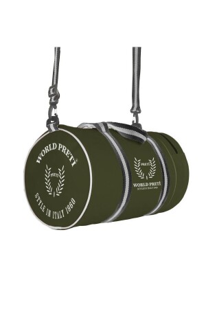 Unisex Zylinder-Sporttasche aus Kunstleder in grüner Farbe Worldpretispor - 1