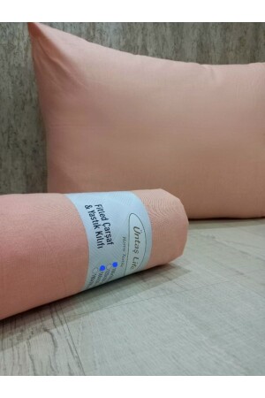 Üntaş life somon 100x200 tek kişilik lastikli çarşaf-1 adet yastık kılıfı ecsomonçrf100 - Üntaş