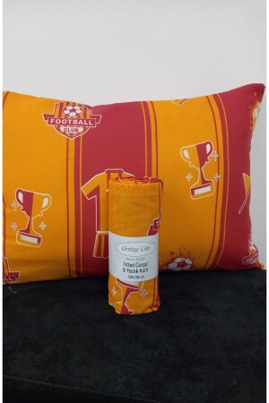 ÜNTAŞ SERENAT TARAFTAR SARIKIRMIZI TEK KİŞİLİK LASTİKLİ ÇARŞAF VE YASTIK KILIFI 100X200 - Üntaş