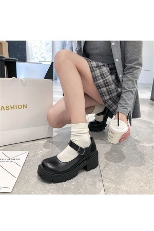 Uny Boutique Schwarze Oxford-Lolita-Schuhe im Harajuku-Stil - 1