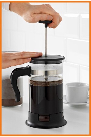 Upphetta Europestore Hitzebeständige French-Press-Teekanne aus Glas, 1 l, 22 cm, Edelstahl EUROPESTORE - 1