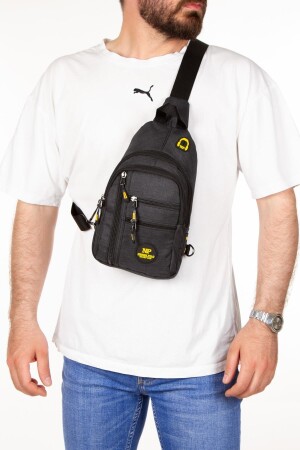 منز-الوحيدات الأنسجة الأنسجة الأنسجة السوداء سماعات الصوت المقاومة للماء USB ميناء الخصر والكرس كتف حقيبة الصدر السفر - Newish Polo Accessories