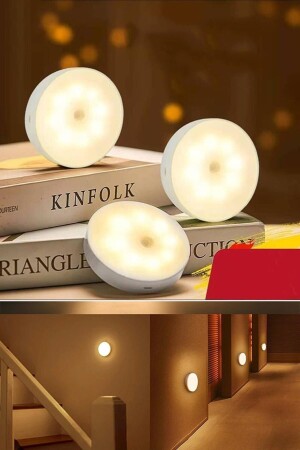 Usb Şarjlı Akıllı Hareket Sensörlü Kablosuz Spot Led Lamba Beyaz Işık 1 Adet - Kitchen Live