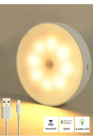 USB wiederaufladbare LED-Lichtlampe, gelbes Licht mit Bewegungssensor - The Wlue