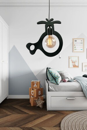 مصباح قماش واحد من قماش واحد مصباح زينة عصري مصباح مزخرف صالة الأطفال مصباح قماش UTMCOPTER1 - UTKU TASARIM