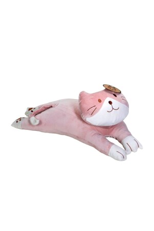 Uyku Arkadaşım Yumuşak Yatan Peluş Kedi Yastık 70 Cm. (PEMBE) - 4