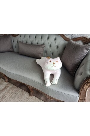 Uyku Arkadaşım Yumuşak Yatan Peluş Kedi Yastık 70 Cm. (PEMBE) - 7