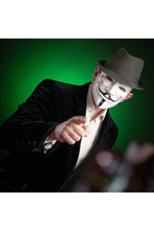 V For Vandetta- Wanted Vendetta Maske Yılbaşı Halloween Cadılar Günü Anonymous Maskesi - 2