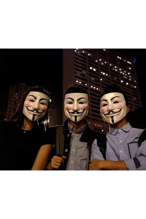 V For Vandetta- Wanted Vendetta Maske Yılbaşı Halloween Cadılar Günü Anonymous Maskesi - 5