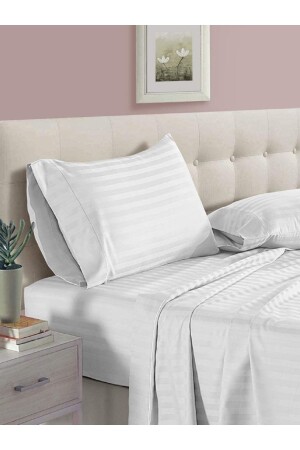 مقصود من القطن ساتيين واحد القماش غطاء مع الأوراق المطوية الفندق اللون الأبيض القطن فاخر V2022NEV03 - VESSİNOHOME