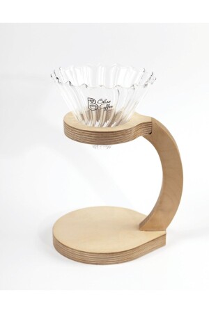 V60 Filtre Kahve Demleme Set Cam Dripper - Pour Over Ahşap Stand Cam Seti c-105 - DtaBliss