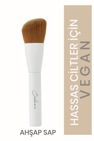 مكنسة مكياج وجهها الزاوية من النباتي من الخشب من برش v704 14 سم - Soho N.Y.C.