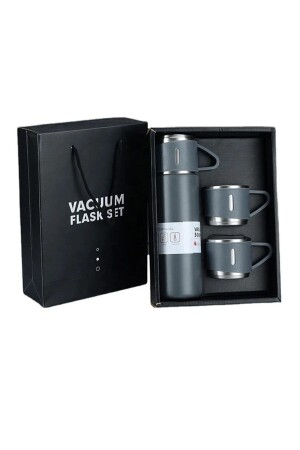 Vacuum Flask Set Üç Bardaklı Termos Seti 123 - 1